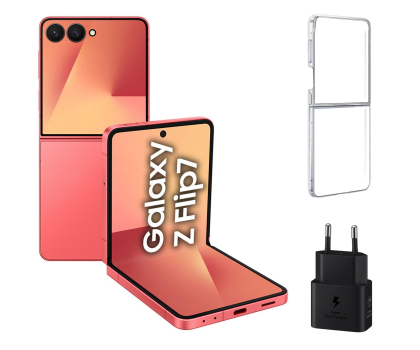 Smartfon / Telefon Samsung Galaxy Z Flip7 12/512GB Czerwony + Clear Case + Charger
